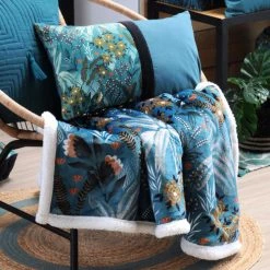 Lovely Casa Plaids Plaid Polyester Pétrole 130x160cm