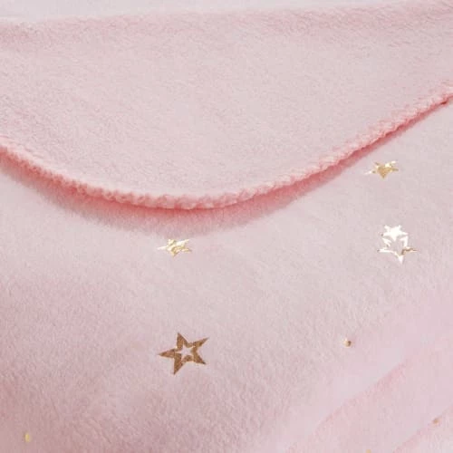 Maisons Du Monde Couvertures Bébé Et Enfant Plaid Rose Motifs étoiles Dorées 170x130cm 2 Maisons Du Monde Couvertures Bébé Et Enfant Plaid Rose Motifs étoiles Dorées 170x130cm – Image 2