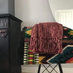 Malagoon Plaids Plaid Rouge Bordeaux 125x150 -Plaids Soldes plaid rouge bordeaux 125x150 4