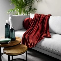 Dutch Decor Plaids Plaid Rouge Fleece 150x200 Cm Uni -Plaids Soldes plaid rouge fleece 150x200 cm uni 10