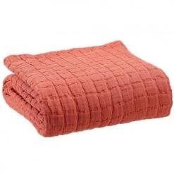 Vivaraise Plaids Plaid Stonewash En Coton Pétrole 130 X 200 -Plaids Soldes plaid stonewash en coton petrole 130 x 200 5