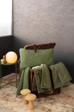 Vivaraise Plaids Plaid Stonewashed En Coton Rooibos 140 X 200 -Plaids Soldes plaid stonewashed en coton amande 140 x 200