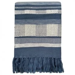 Malagoon Plaids Plaid Texture Bleu Nuit 125x150 -Plaids Soldes plaid texture bleu nuit 125x150 3