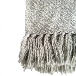 Malagoon Plaids Plaid Tissé Gris Clair 125x150 -Plaids Soldes plaid tisse gris clair 125x150 5