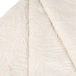 Maisons Du Monde Plaids Plaid Tissé Jacquard En Polyester Recyclé Et Coton Motifs Feuilles écrus 230x250 -Plaids Soldes plaid tisse jacquard en polyester recycle et coton motifs feuilles ecrus 230x250 1000 8 5 222963 3