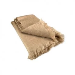 Beachby Plaids Plaid Uni 20% Mohair Beige-120x180 Made In France -Plaids Soldes plaid uni 20 mohair beige 120x180 made in france 1