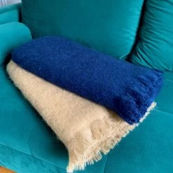 Beachby Plaids Plaid Uni 20% Mohair Beige-120x180 Made In France -Plaids Soldes plaid uni 20 mohair beige 120x180 made in france 3