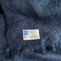 Beachby Plaids Plaid Uni 20% Mohair Marine-120x180 Made In France -Plaids Soldes plaid uni 20 mohair marine 120x180 made in france 2