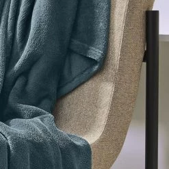 Today Plaids Plaid Uni En Polyester Bleu 125x150 Cm -Plaids Soldes plaid uni en polyester bleu 125x150 cm 2