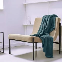 Today Plaids Plaid Uni En Polyester Bleu 125x150 Cm