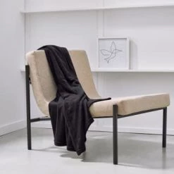 Today Plaids Plaid Uni En Polyester Rouge 125x150 Cm -Plaids Soldes plaid uni en polyester gris anthracite 125x150 cm 3