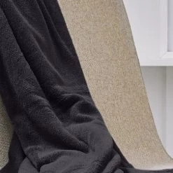 Today Plaids Plaid Uni En Polyester Gris Anthracite 125x150 Cm -Plaids Soldes plaid uni en polyester gris anthracite 125x150 cm 7