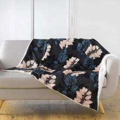 Douceur D'Intérieur Plaids Plaid Velours Sherpa Bleu 125x150cm