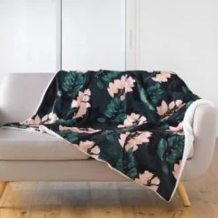 Douceur D'Intérieur Plaids Plaid Velours Sherpa émeraude 125x150cm -Plaids Soldes plaid velours sherpa emeraude 125x150cm 4