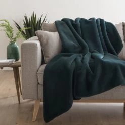 Maisons Du Monde Plaids Plaid Vert émeraude 150x180 -Plaids Soldes plaid vert emeraude 150x180 1000 0 39 192083 1