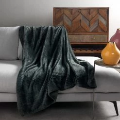 Dutch Decor Plaids Plaid Vert Fleece 150x200 Cm Avec Motif -Plaids Soldes plaid vert fleece 150x200 cm avec motif 2