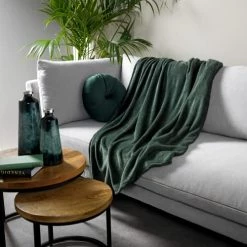 Dutch Decor Plaids Plaid Vert Fleece 150x200 Cm Uni -Plaids Soldes plaid vert fleece 150x200 cm uni 5