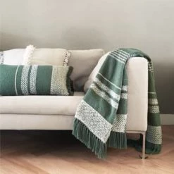 Malagoon Plaids Plaid Berbère Basalte 125x150 -Plaids Soldes plaid vert tortue 125x150 1