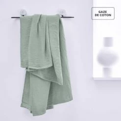Home Maison Plaids Plaid Xl En Gaze De Coton Coton Acier 200 X 150 -Plaids Soldes plaid xl en gaze de coton coton celadon 200 x 150 1