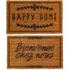 Five Simply Smart Set De 2 Paillassons Coco Bienvenue, Happy Home - 75x45cm