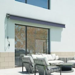 RED DECO Panneaux Et Stores Japonais Store Banne Manuel 3x2m Aluminium Gris 295 X 200 X 14,2 Cm -Plaids Soldes store banne manuel 3x2m aluminium gris 295 x 200 x 14 2 cm 2