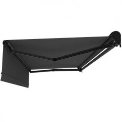 RED DECO Panneaux Et Stores Japonais Store Banne Motorisé 3x2m Aluminium Gris Lambrequin Enroulable -Plaids Soldes store banne motorise 3x2m aluminium gris lambrequin enroulable 3