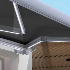 RED DECO Panneaux Et Stores Japonais Store Banne Motorisé 3x2m LED Aluminium Gris Coffre Intégral -Plaids Soldes store banne motorise 3x2m led aluminium gris coffre integral 1