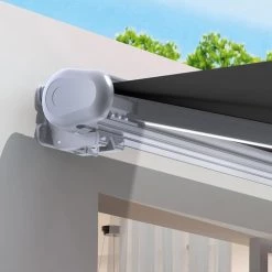 RED DECO Panneaux Et Stores Japonais Store Banne Motorisé 3x2m LED Aluminium Gris Coffre Intégral -Plaids Soldes store banne motorise 3x2m led aluminium gris coffre integral 2