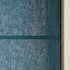 Madura Panneaux Et Stores Japonais Store Bateau 45x220 Cm Pétrole Et Bourdon Noir En Lin -Plaids Soldes store bateau 45x220 cm petrole et bourdon noir en lin 3