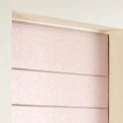 Madura Rideaux Et Voilages Store Bateau 45x220 Cm Rose Poudré Et Bourdon Noir En Lin -Plaids Soldes store bateau 45x220 cm rose poudre et bourdon noir en lin 2