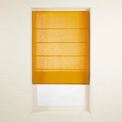 Madura Panneaux Et Stores Japonais Store Bateau 60x220 Cm Ocre Et Bourdon Noir En Lin