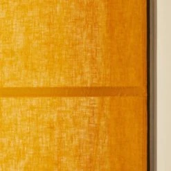Madura Panneaux Et Stores Japonais Store Bateau 60x220 Cm Ocre Et Bourdon Noir En Lin -Plaids Soldes store bateau 60x220 cm ocre et bourdon noir en lin 3