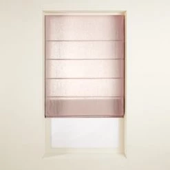 Madura Panneaux Et Stores Japonais Store Bateau 60x220 Cm Rose Poudré Et Bourdon Noir En Lin