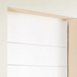 Madura Rideaux Et Voilages Store Bateau 80x220 Cm Blanc Pur Et Bourdon Noir En Lin -Plaids Soldes store bateau 80x220 cm blanc pur et bourdon noir en lin 3