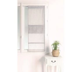 Home Maison Rideaux Et Voilages Store Bateau En étamine Unie Etamine Anthracite 180 X 60 -Plaids Soldes store bateau en etamine unie etamine gris perle 180 x 60 4